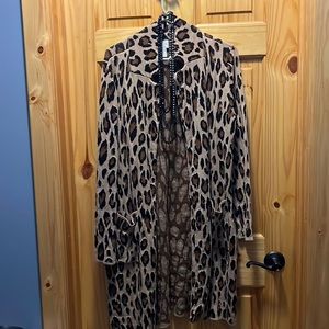 Chicos leopard long blazer
